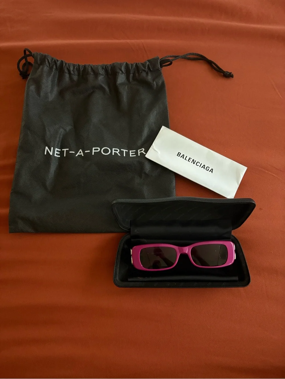 Balenciaga Women’s Rectangular Sunglasses in Hot Pink